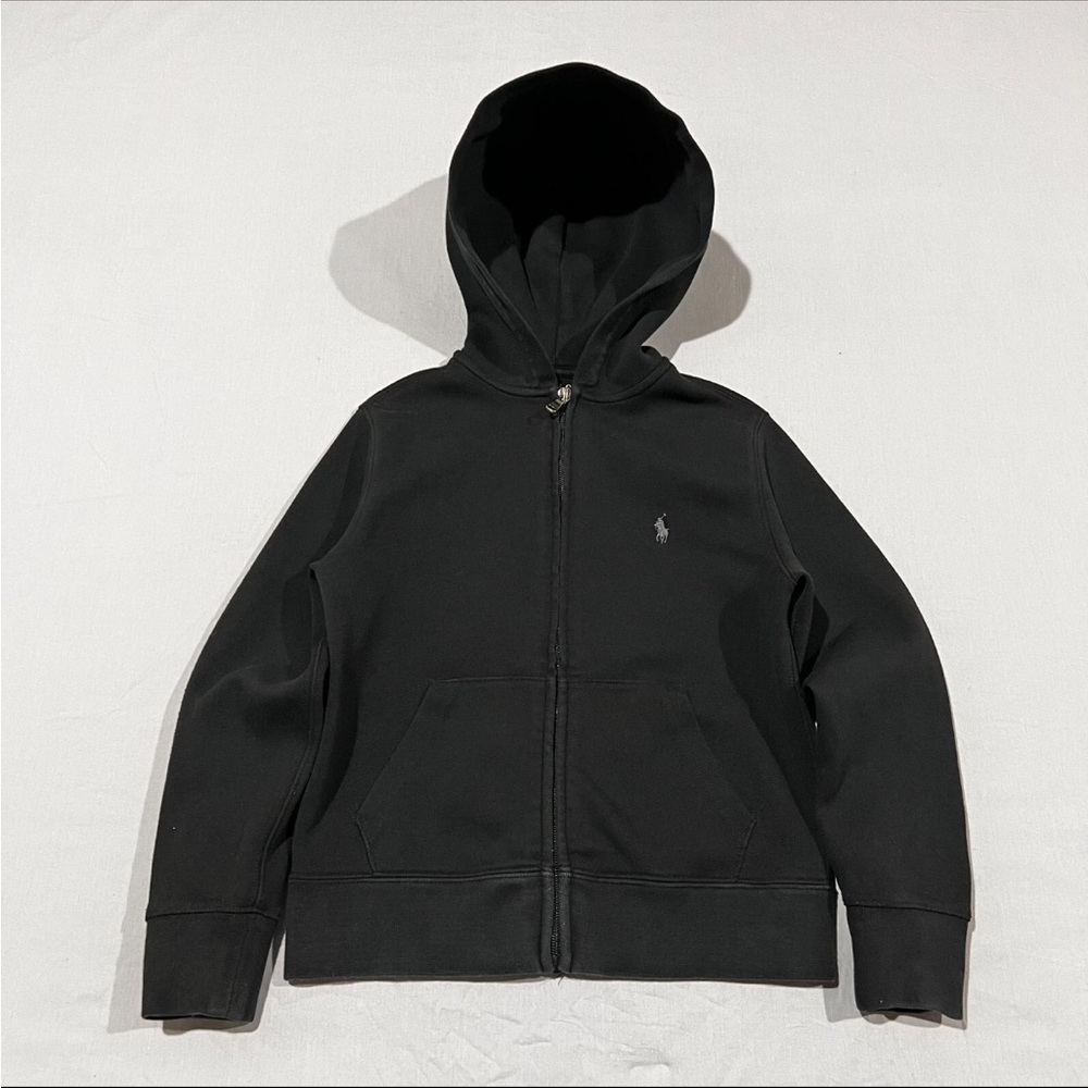 Polo Ralph Lauren Boys Black Full Zip Hoodie Size Small 8 Casual Preppy Comfy